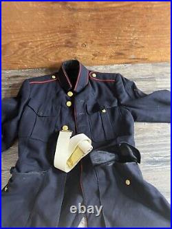 Vintage 1960s Dress US Navy Uniform Jacket and Belt Mens