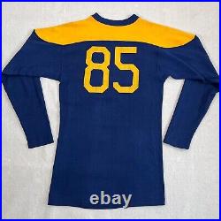 Vintage 1960s Football Jersey T-shirt Navy Blue Gold Cotton 60s Marked sz 44