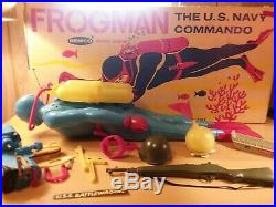 Vintage 1961 Remco Frogman Motor Operated U. S. Navy Commando In Original Box