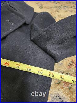 Vintage 1962 US Navy Men's Wool Peacoat Black Sz 36R Military PLEASE READ