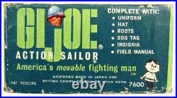 Vintage 1964-65 GI Joe TM Action USN Navy Sailor Figure Set Near Mint NOS withBox
