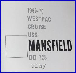Vintage 1969-70 Westpac Cruise USS Mansfield DD-728 Year Book Navy History VGC