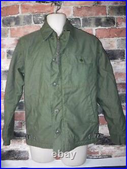 Vintage 1980's Us Navy A-2 Deck Jacket Size Small Cold Weather Permeable L@@k