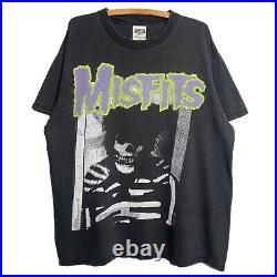 Vintage 1990s Misfits Skeleton Concert Tour Shirt Blue Grape 90s