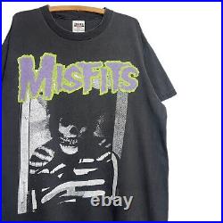 Vintage 1990s Misfits Skeleton Concert Tour Shirt Blue Grape 90s