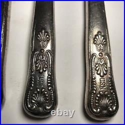 Vintage 4 USN Silverware USN Dinner Knife Kings Pattern Cutlery Fouled Anchor