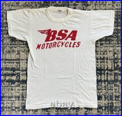 Vintage 40s BSA Motorcycles T Shirt Size Medium Biker Triumph Norton Harley 3D