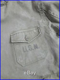 Vintage 40s WW2 USN US Navy N-1 Deck Parka Size 40 Coat Jacket NXSX Cold Weather