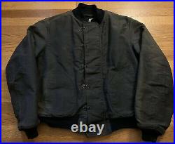 Vintage 40s WWII USN US NAVY Deck Stencil Hook Dark Blue Color Jacket. Size 46