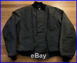 Vintage 40s WWII USN US NAVY Deck Stencil Hook Dark Blue Color Jacket. Size 46