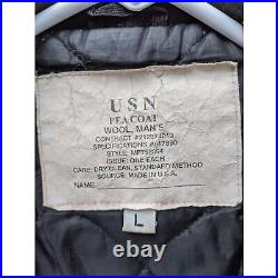 Vintage 50's United States Navy Black wool Peacoat