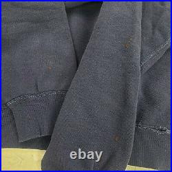 Vintage 50s Hanes Wind Shield Crewneck Sweatshirt Navy Mens Sz XL 46 Distressed