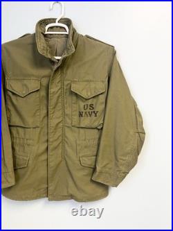 Vintage 60s US Navy USN Deck Jacket Stenciled Vietnam War Era Military