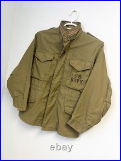 Vintage 60s US Navy USN Deck Jacket Stenciled Vietnam War Era Military