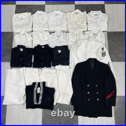 Vintage 70s 80s US Navy Sailor Uniform LOT Shirt Pants Blazer Jacket Perma Press