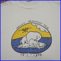Vintage 70s AIDJEX BEAUFORT SEA US NAVY BASE MILITARY T-SHIRT ALL COTTON MEDIUM