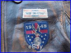Vintage 80s Avirex G-1 Leather Flight Jacket Size L Coat Navy USN USA Flag