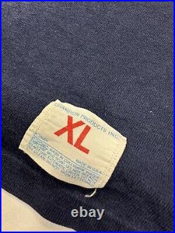 Vintage'80s Champion University Of Iowa Navy T-Shirt Single Stitch Size XL