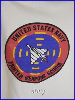 Vintage 90' Topgun United States Navy Fighter Weapons School White T-shirt XL
