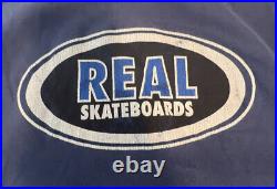 Vintage 90s Real Skateboards Mens L T-shirt LS Logo Skater Navy Blue Y2K Rare