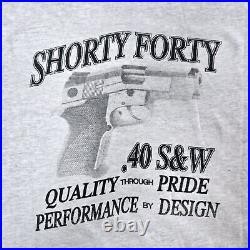 Vintage 90s Shorty Forty. 40 Smith & Wesson T-shirt XXL Licensed NOT A REPRINT