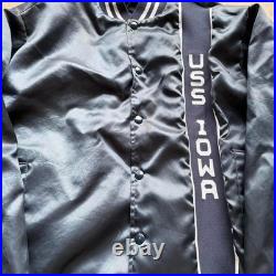 Vintage 90s USS Iowa Military Satin Jacket Size large