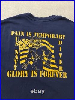 Vintage 90s Us Navy USN Pain Frogman UDT Seals Shirt XL Made USA Military Army