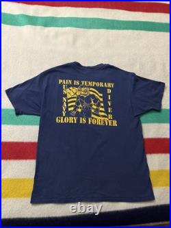 Vintage 90s Us Navy USN Pain Frogman UDT Seals Shirt XL Made USA Military Army