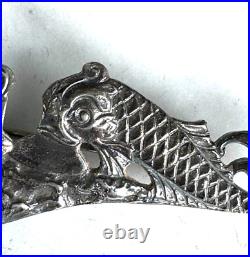 Vintage 925 Sterling Silver Us Navy Submariner Dolphins Badge Pin