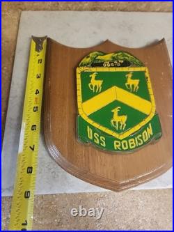 Vintage And Rare USS Robison Plaque US Navy