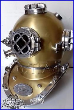 Vintage Antique Morse U. S Navy Diving Divers Helmet Solid Steel & Aluminium Gift