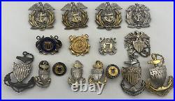 Vintage Antique US Coast Guard Military Pins Sterling Silver Honorable Discharge