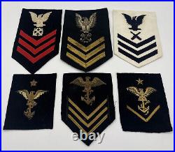 Vintage Antique US Navy Petty Officer Rankings Uncut Cloth Military