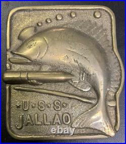 Vintage Armed Navy USS JALLAO Solid Bronze Submarine Plaque