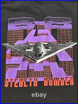 Vintage B-2 Stealth Bomber Shirt Mens Extra Large Black Crew Neck 1992 Adult