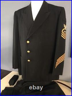 Vintage BLACK with Gold Aviation Fire Control Technician Two Pieces Plus Tie