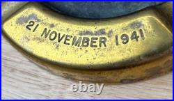 Vintage Brass 1941 puget Sound Navy Yard USS Mackinac Casco Ashtray