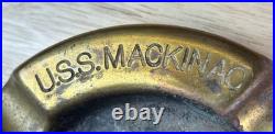 Vintage Brass 1941 puget Sound Navy Yard USS Mackinac Casco Ashtray