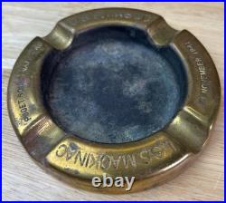 Vintage Brass 1941 puget Sound Navy Yard USS Mackinac Casco Ashtray