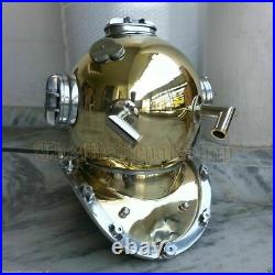 Vintage Brass Boston Divers Helmet Copper Diving US Navy Mark V Deep Sea Scuba