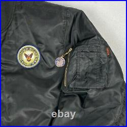 Vintage Bravo Adult XXL Black Bomber Jacket Vietnam Veteran United States Navy