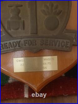 Vintage Bronze Plaque USS Sacramento AOE Ready for Service
