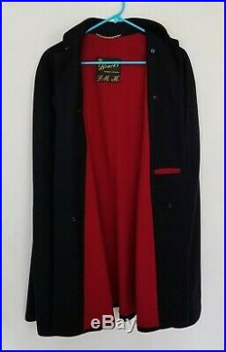 Vintage Brucks Nurses Apparel WW2 Era Cape Coat Uniform Navy Blue Wool WWII