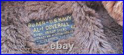 Vintage Buaer U. S. Navy AL-1 Coveralls sz 42 military war cold weather alpaca