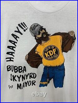 Vintage Bubba Skynyrd For Mayor Nashville KDF 103.3 T Shirt Size Large USA Made