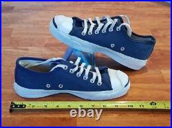 Vintage CONVERSE JACK PURCELL Canvas Sneakers Navy Blue, Made in USA Sz 6 Mens