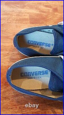 Vintage CONVERSE JACK PURCELL Canvas Sneakers Navy Blue, Made in USA Sz 6 Mens