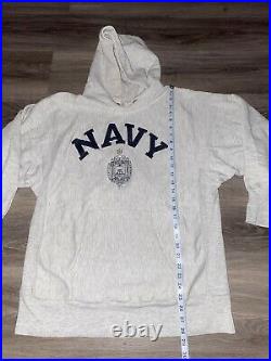 Vintage Champion Reverse Weave Army Football Hoodie sweater navy jacket usn 70s