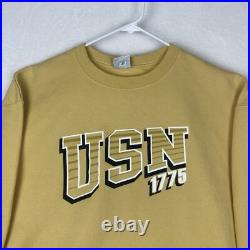 Vintage Champion USN United States Navy Sweater Mens XXL 2XL Yellow Sweatshirt