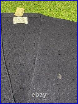Vintage Christian Dior Cardigan NWT Size XL Made In USA Navy Mens